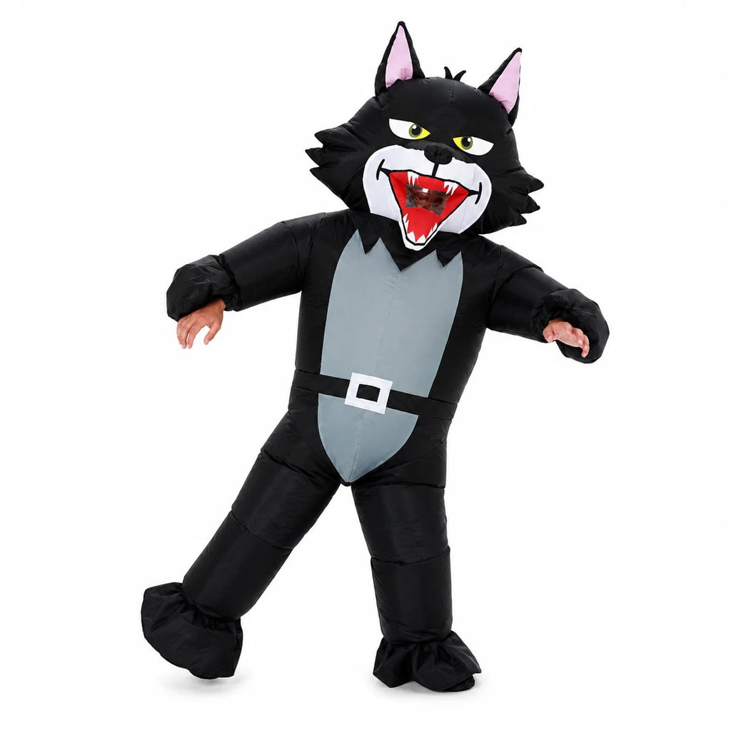 Inflatable Wolf Costume – Funny Black Wolf Halloween Outfit