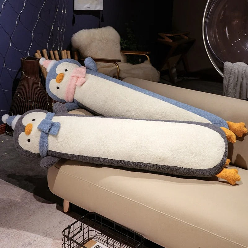 Cute Long Penguin Plush Pillow – Soft Cuddly Cartoon Penguin