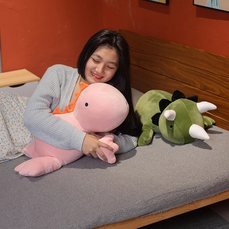 Cute Dinosaur Plush Pillow – Soft Dino Stuffed Animal, Adorable Long Dinosaur Cushion