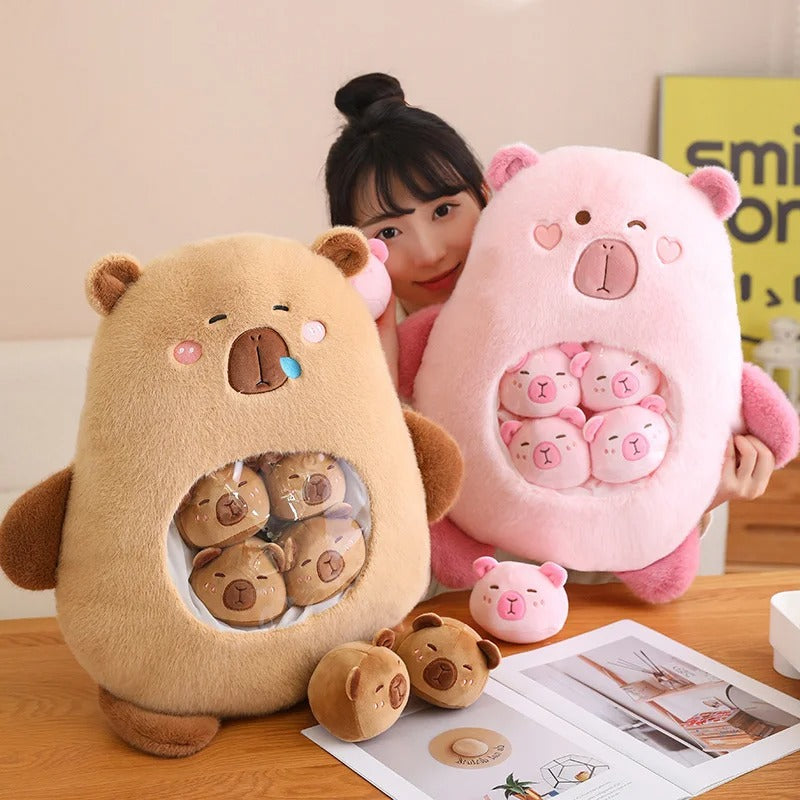 Cute Capybara Plush Bag – Soft Cartoon Animal Cuddle Pillow