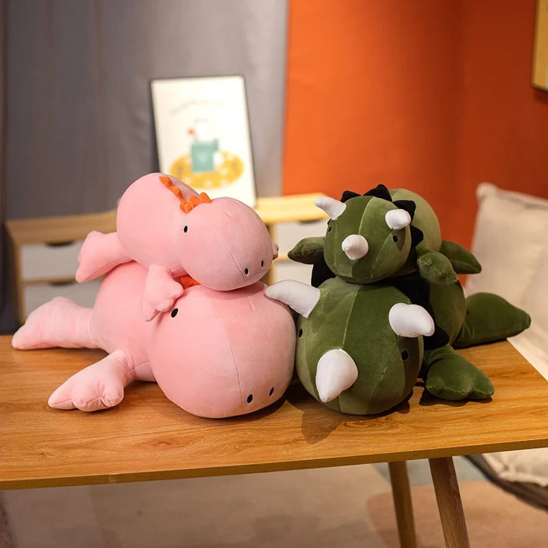 Cute Dinosaur Plush Pillow – Soft Dino Stuffed Animal, Adorable Long Dinosaur Cushion