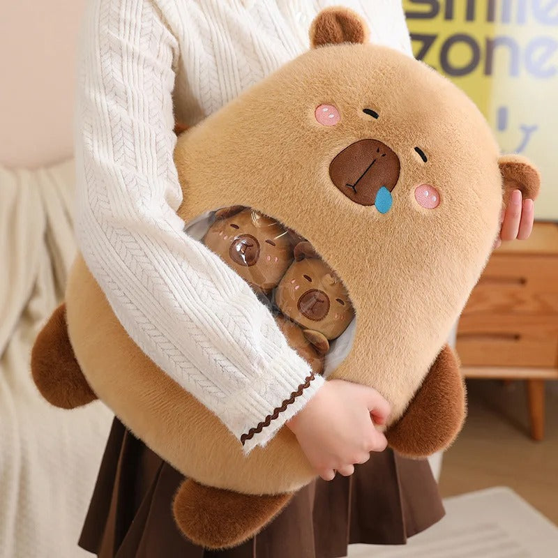Cute Capybara Plush Bag – Soft Cartoon Animal Cuddle Pillow