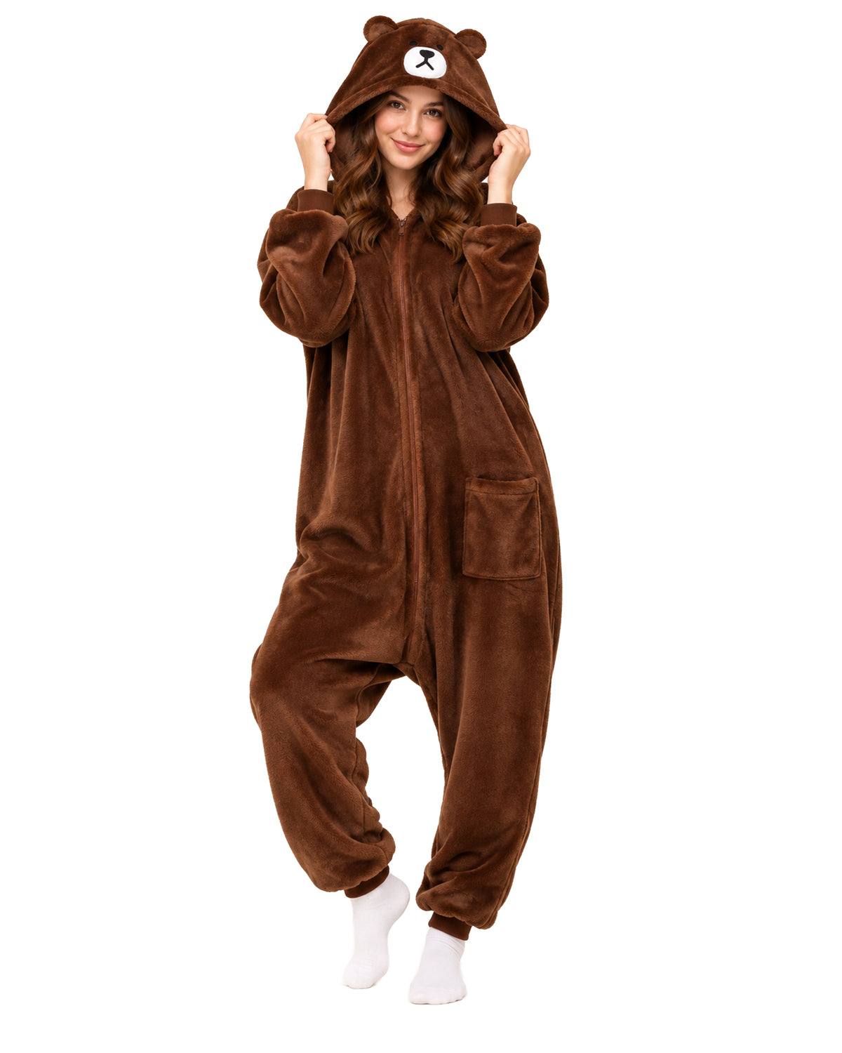 Cute Brown Teddy Bear and Kumamon Kigurumi Onesie Cosplay Halloween Costumes for Adults