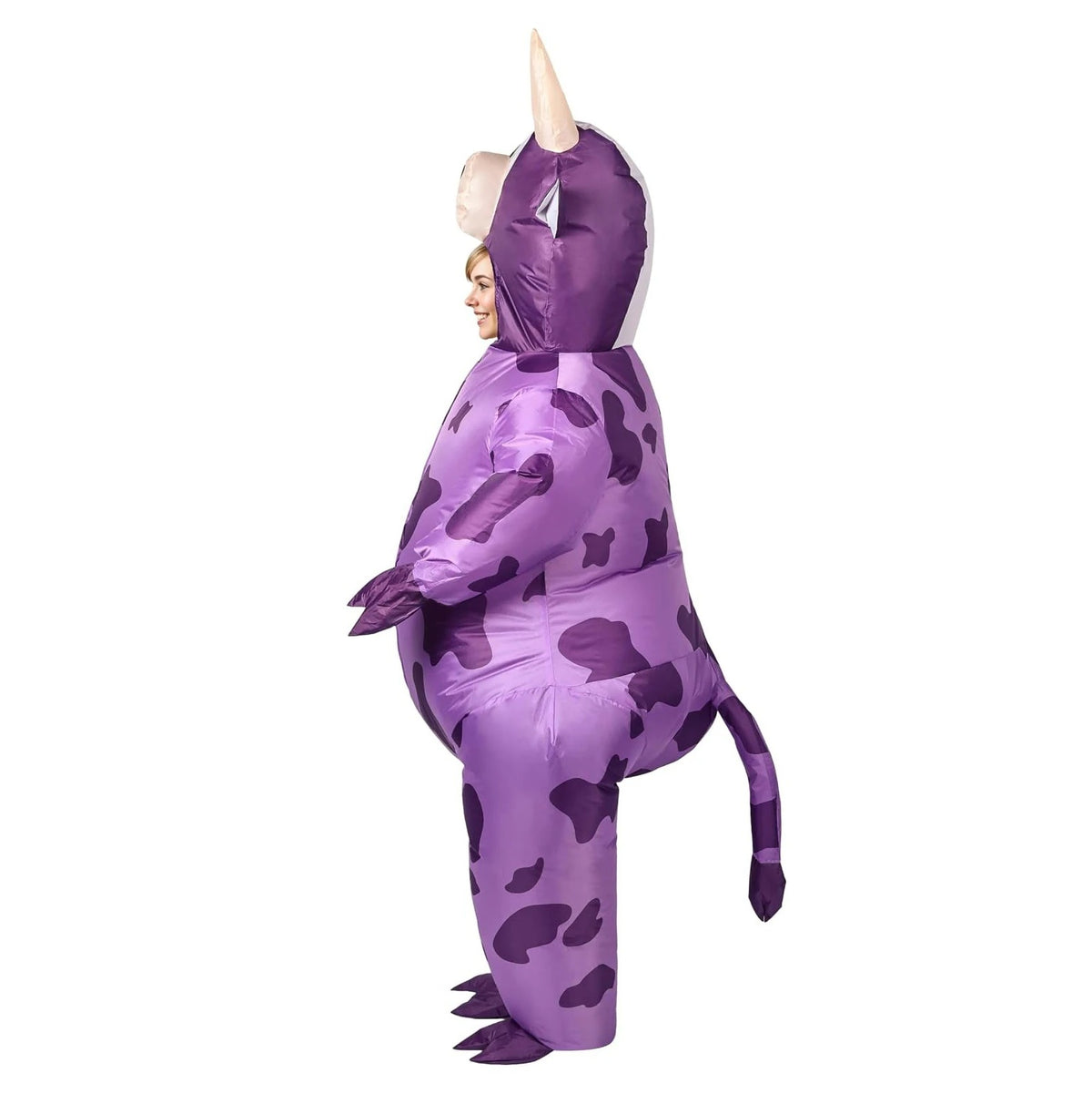 Inflatable Purple Cow Costume – Funny Adult Animal Outfit