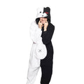 Black and White Bear Costume Adult Kigurumi Onesie Cosplay Pajamas Unisex Halloween Christmas Sleepwear Party Outfit