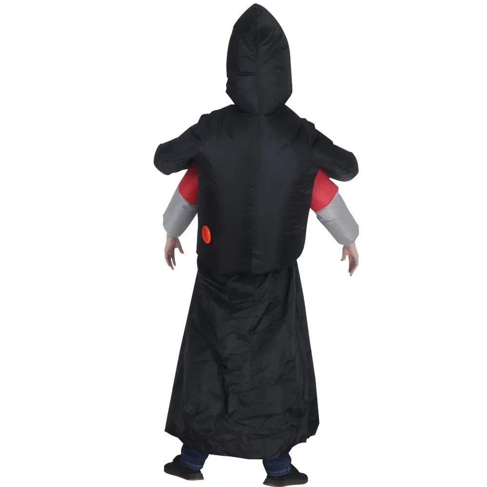Inflatable Carry Me Ghost Costume – Funny Halloween Grim Reaper Outfit