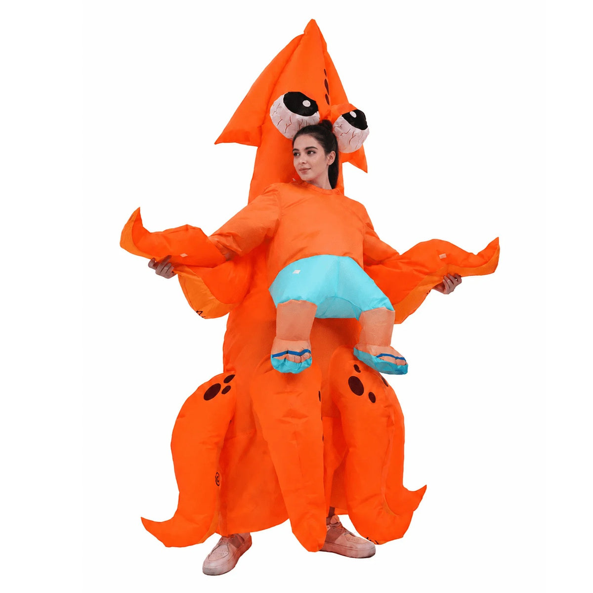 Inflatable Squid Costume – Funny Orange Sea Creature Outfit