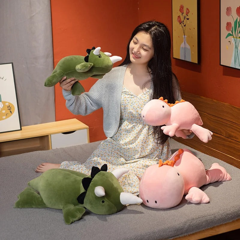 Cute Dinosaur Plush Pillow – Soft Dino Stuffed Animal, Adorable Long Dinosaur Cushion