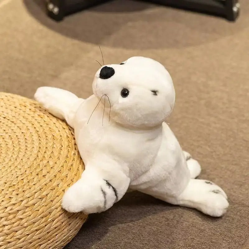 Cute White Seal Plush Toy – Soft Stuffed Seal Animal