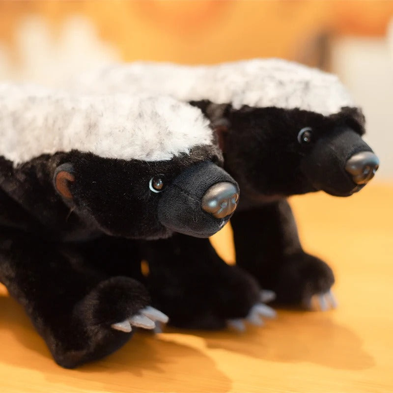 Cute Badger Plush Toy – Soft Black & White Wildlife Stuffed Animal, Adorable Badger Pillow