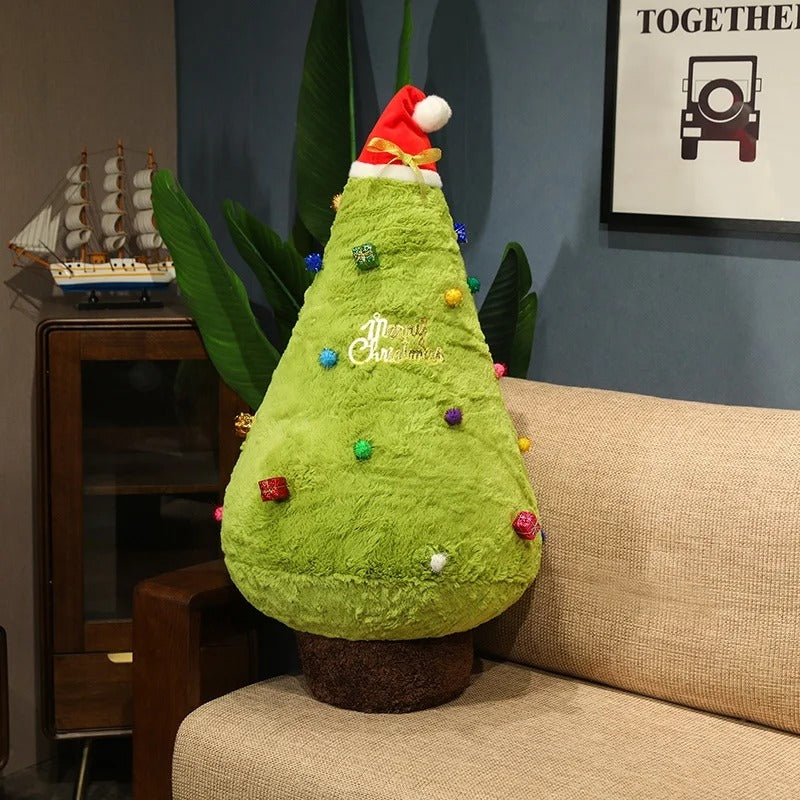 Christmas Tree Plush Pillow – Evergreen Holiday Decoration