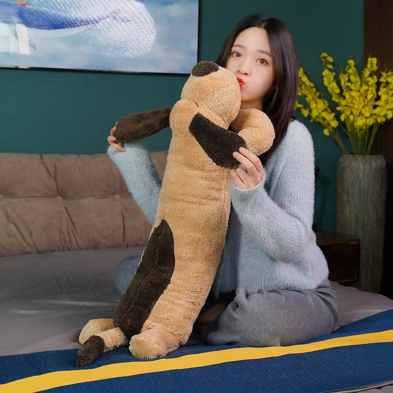 Long Soft Down Cotton Dog Plush Pillow