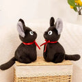 Cute Black Cat Plush Toy – Handmade Kawaii Stuffed Animal with Red Ribbon