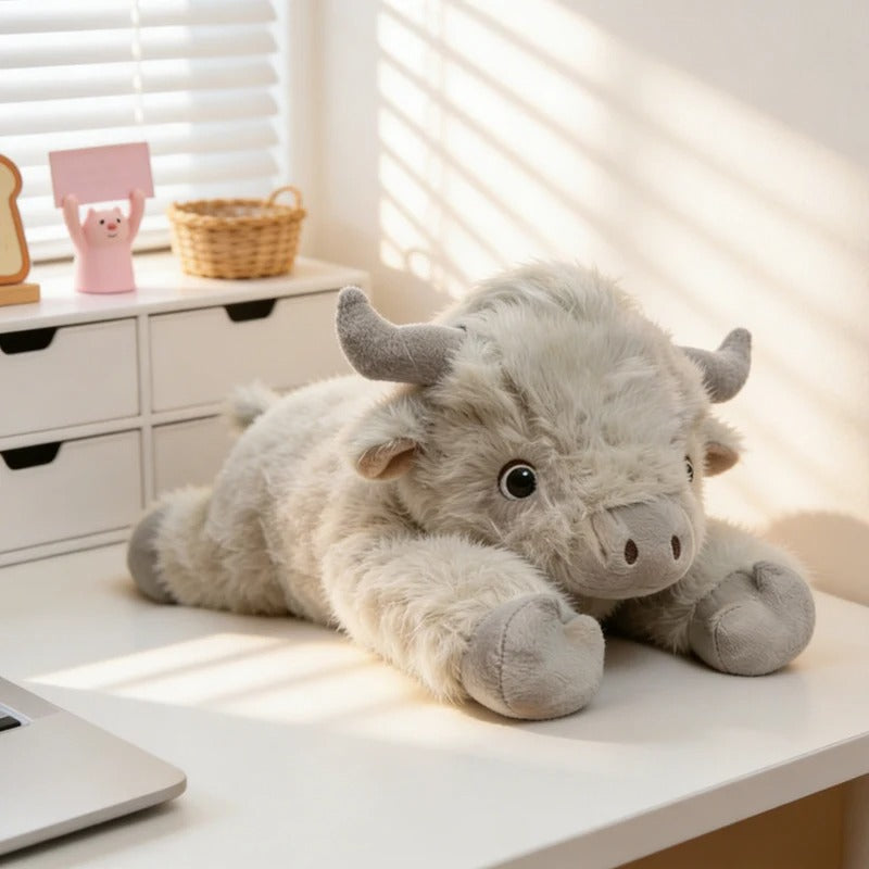 Cute Lying Cow Plush Toy – Soft Kawaii Cattle Stuffed Animal