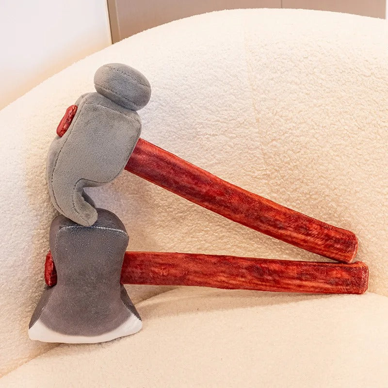 Axe & Hammer Plush Toys – Funny Soft Tool Stuffed Cushions