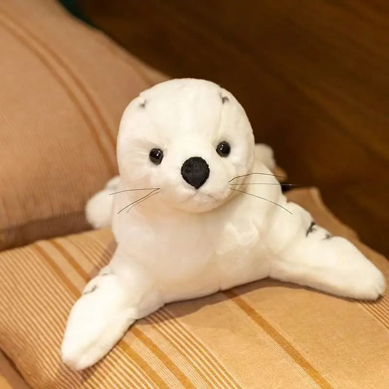 Cute White Seal Plush Toy – Soft Stuffed Seal Animal
