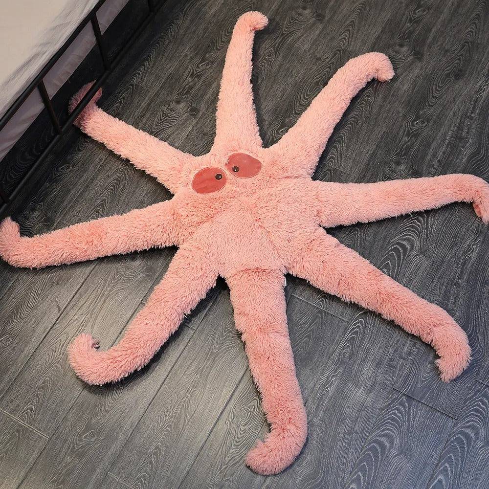 Huge Octopus Monster Plush Bed & Floor Mat – Green, White & Pink