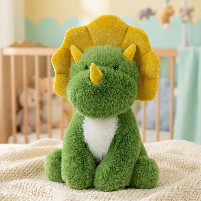 Cute Green Triceratops Plush Toy
