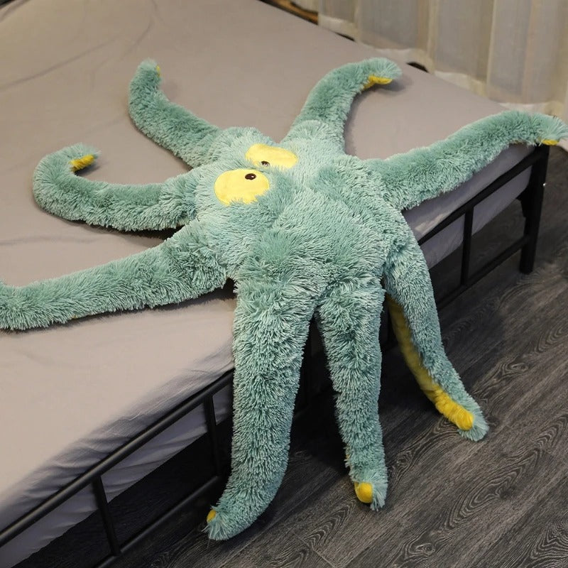 Huge Octopus Monster Plush Bed & Floor Mat – Green, White & Pink