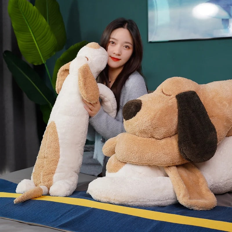 Long Soft Down Cotton Dog Plush Pillow