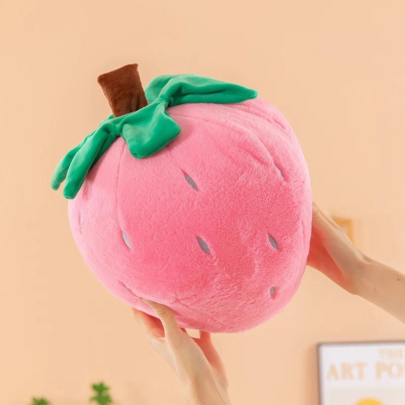 Strawberry Plush Pillow – Soft & Cuddly Fruit Cushion