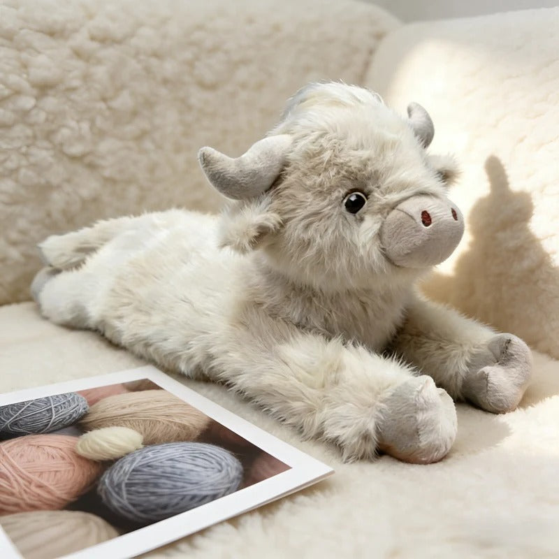 Cute Lying Cow Plush Toy – Soft Kawaii Cattle Stuffed Animal