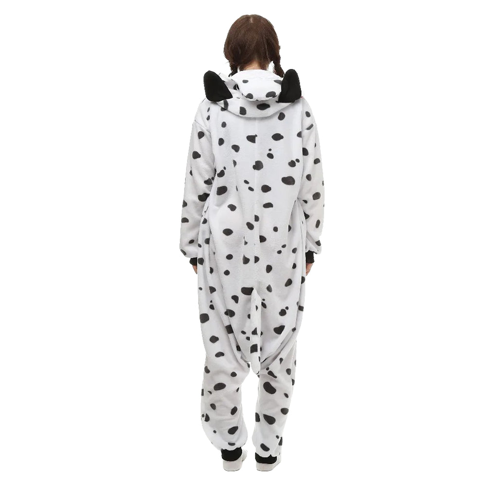 Dalmatian Costume Adult Kigurumi Onesie Cosplay Pajamas Unisex Halloween Christmas Sleepwear Party Outfit