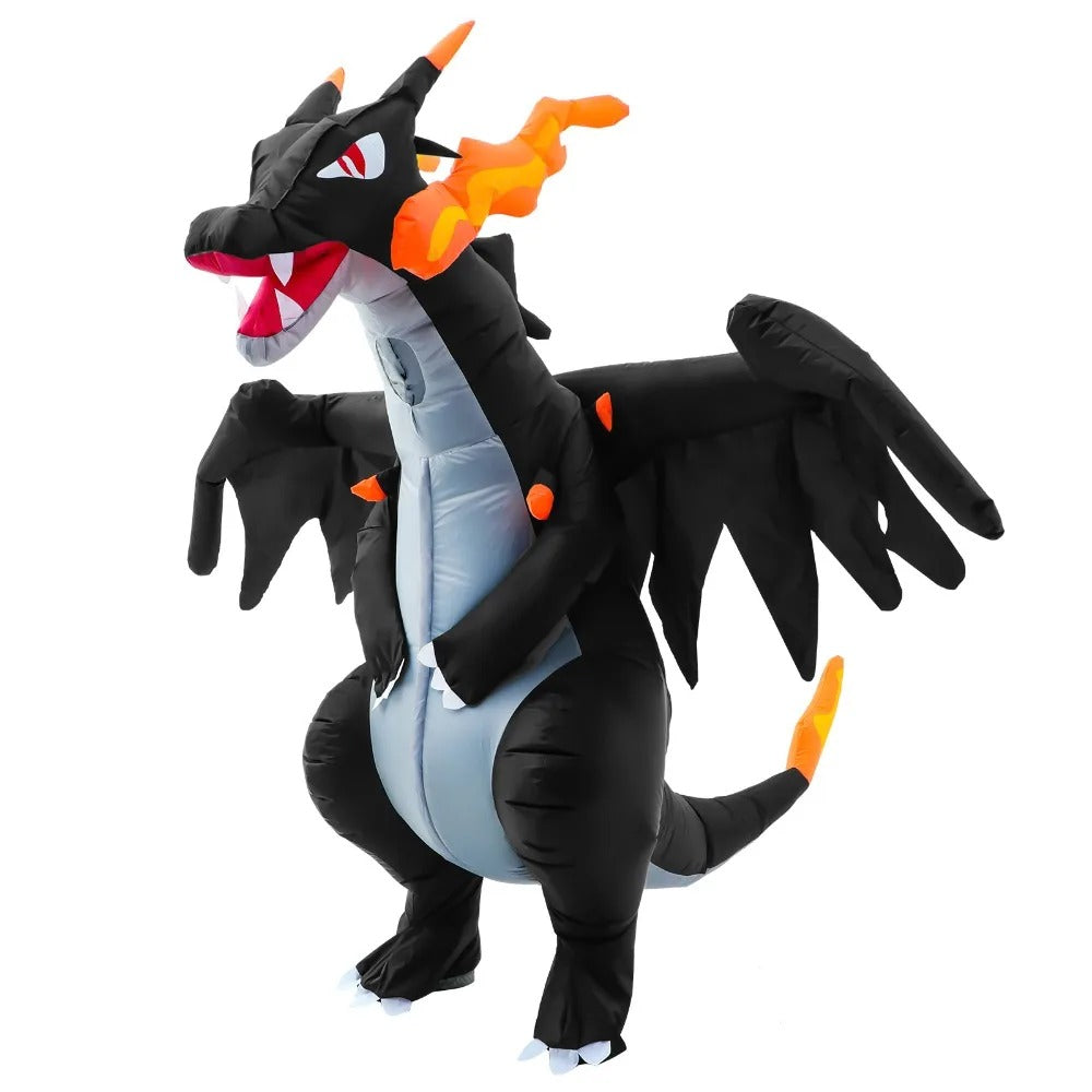 Inflatable Fire-Breathing Dragon Costume – Black Fantasy Dragon Outfit