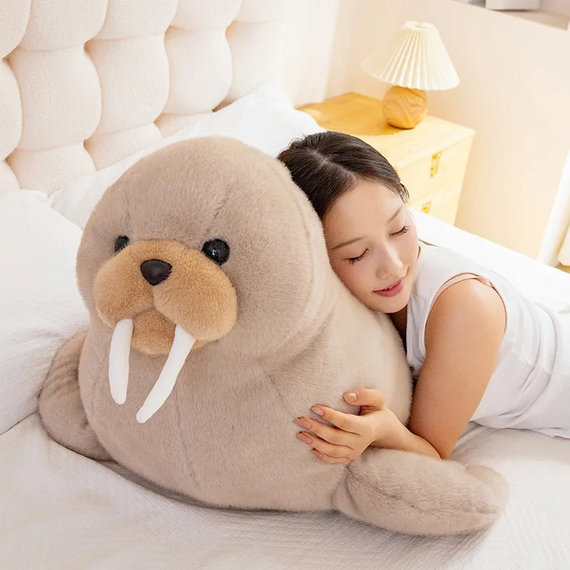 Adorable Walrus Plush Toy – Soft Fluffy Chubby Stuffed Animal