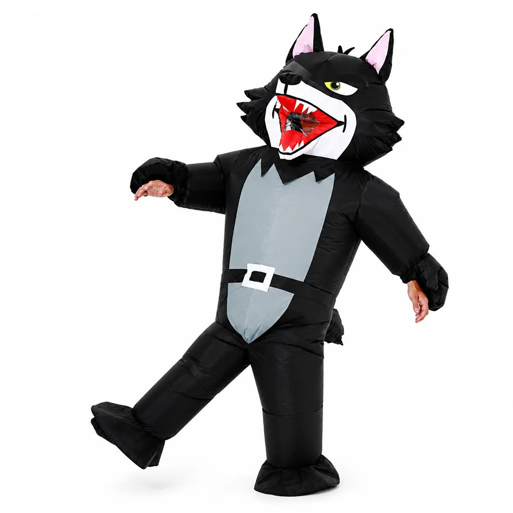 Inflatable Wolf Costume – Funny Black Wolf Halloween Outfit