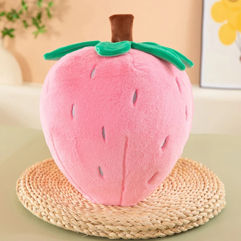 Strawberry Plush Pillow – Soft & Cuddly Fruit Cushion