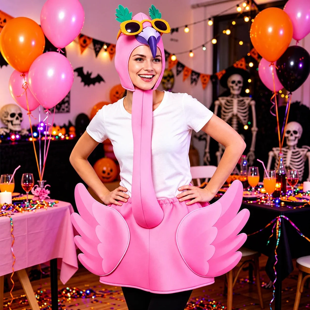 Pink Flamingo Costume – Adult Bird Fancy Dress Outfit