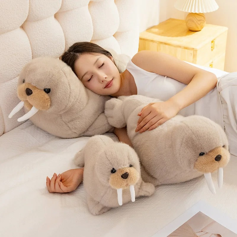 Adorable Walrus Plush Toy – Soft Fluffy Chubby Stuffed Animal