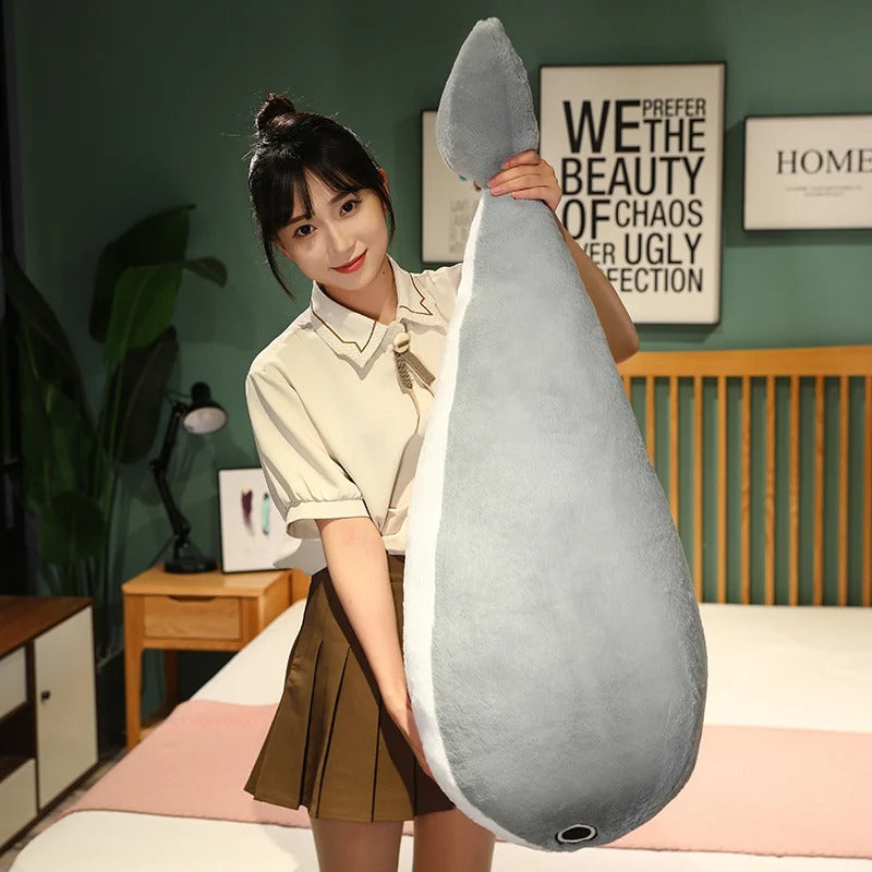 Grey Shark Plush Toy – Soft Sea Animal Stuffed Pillow