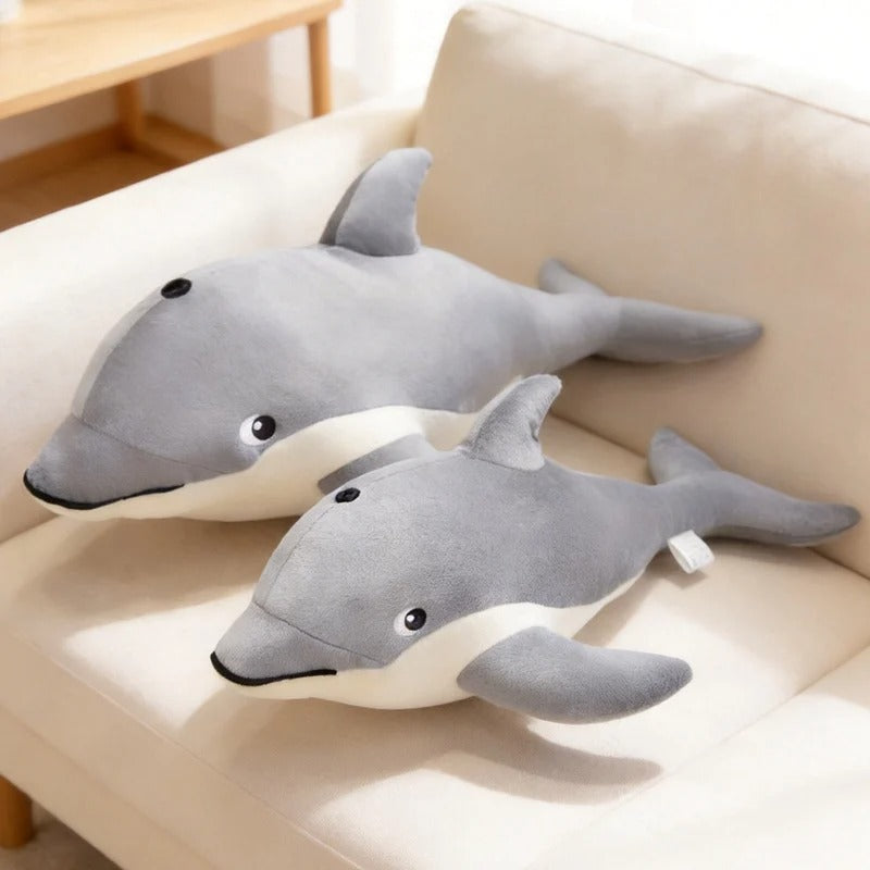 Kawaii Chubby Dolphin Plush Pillow – Soft Ocean Animal