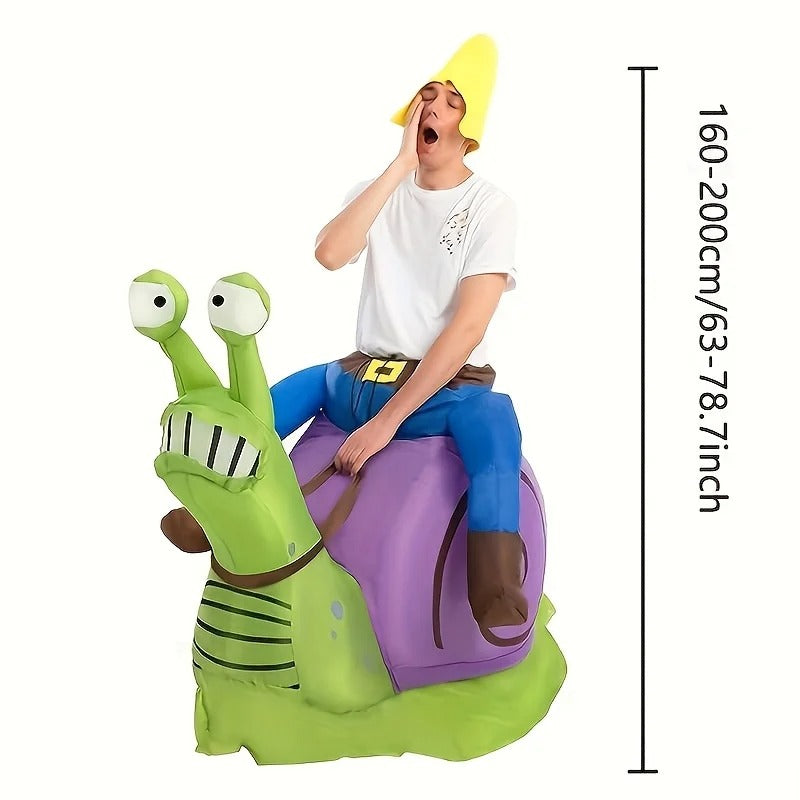 Inflatable Snail Ride-On Costume – Funny Green Snail Fancy Dress
