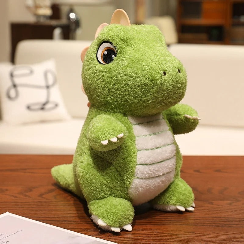 Cute Big-Eyed Dinosaur Plush Toy – Soft Green Dino Stuffed Animal
