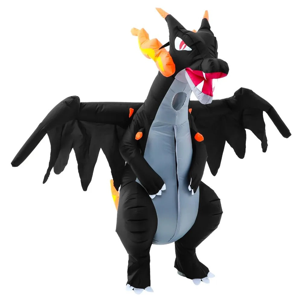 Inflatable Fire-Breathing Dragon Costume – Black Fantasy Dragon Outfit