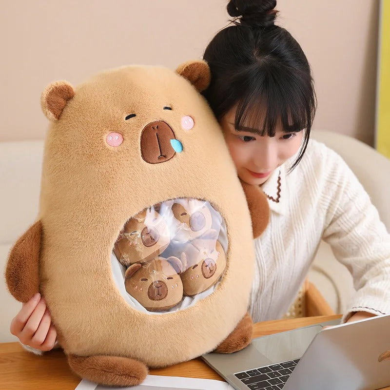 Cute Capybara Plush Bag – Soft Cartoon Animal Cuddle Pillow