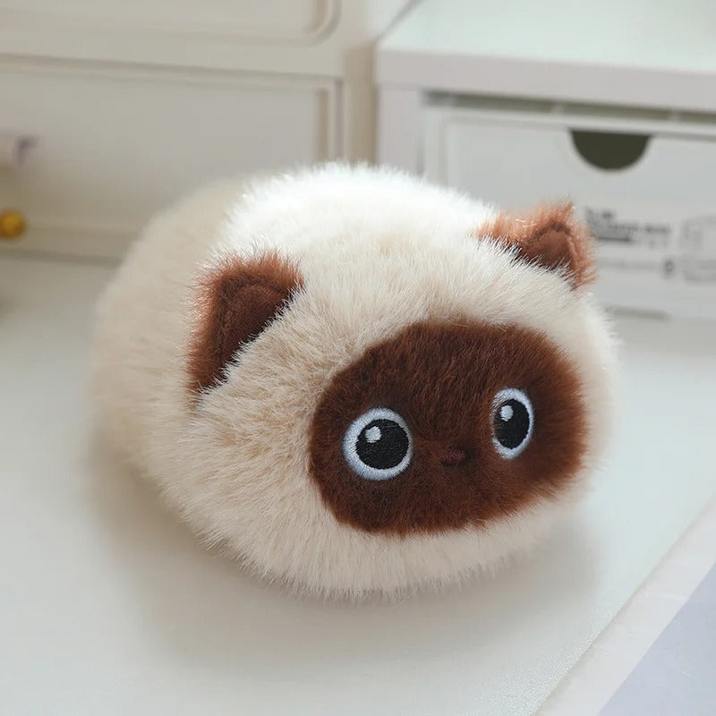Cute Cat Plush Toy – Black, Siamese, Calico & Brown Cat Stuffed Doll