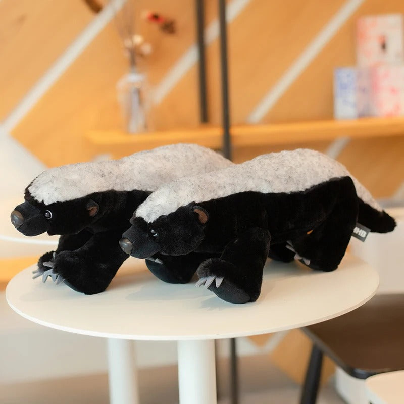 Cute Badger Plush Toy – Soft Black & White Wildlife Stuffed Animal, Adorable Badger Pillow