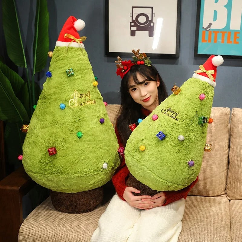 Christmas Tree Plush Pillow – Evergreen Holiday Decoration