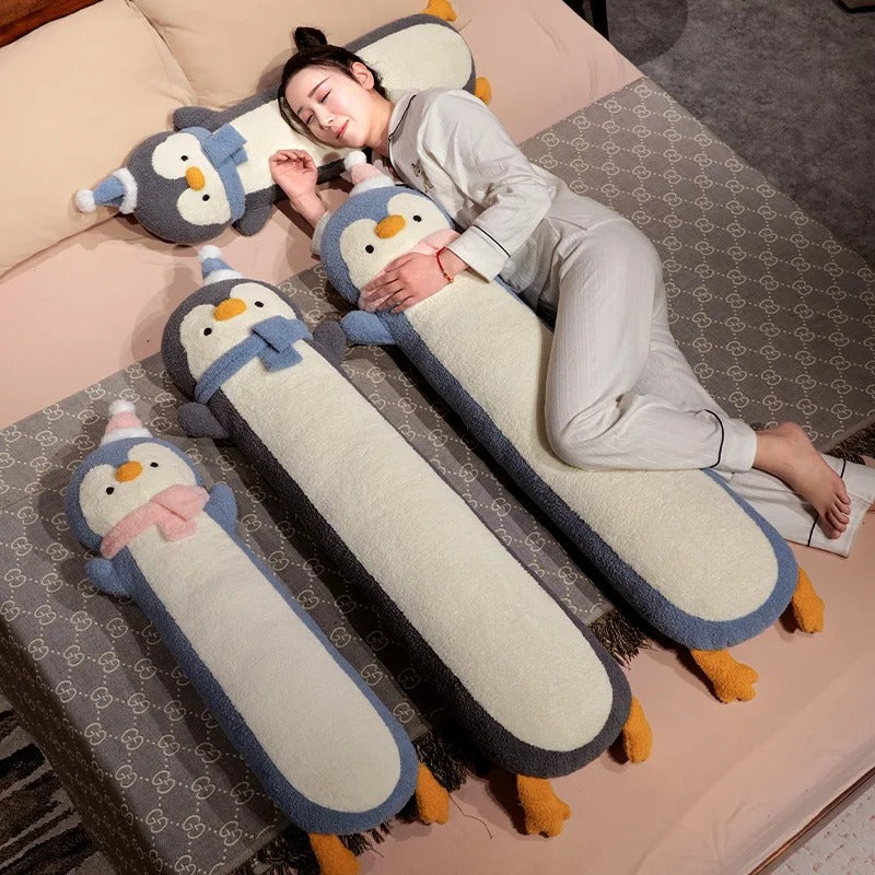 Cute Long Penguin Plush Pillow – Soft Cuddly Cartoon Penguin