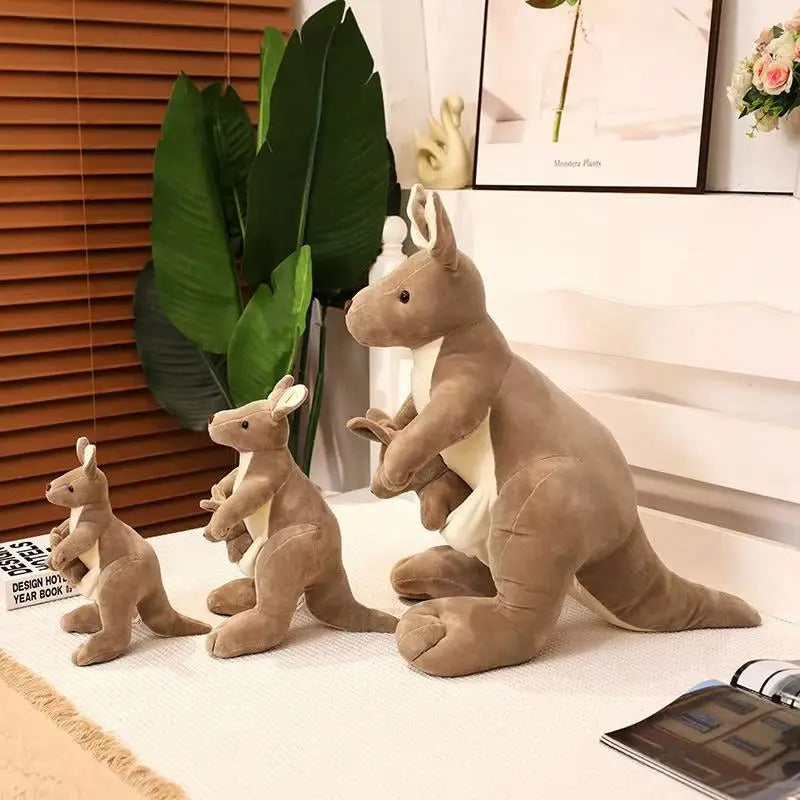 Mother and Baby Kangaroo Plush Toy – Cute Stuffed Animal with Joey