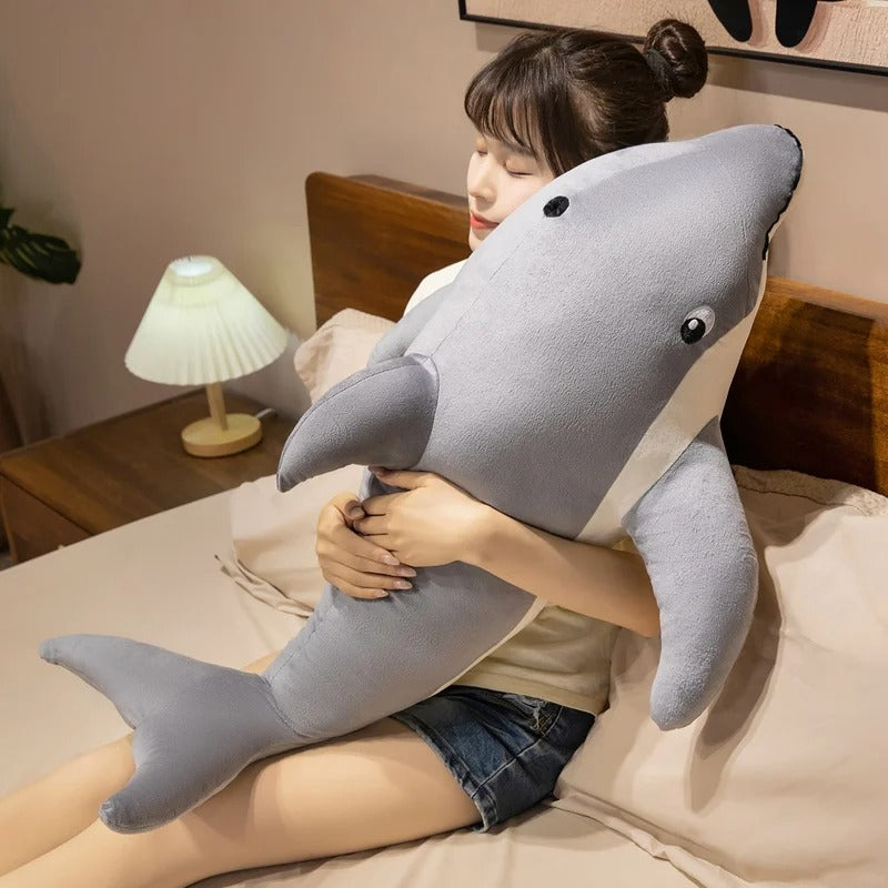 Kawaii Chubby Dolphin Plush Pillow – Soft Ocean Animal