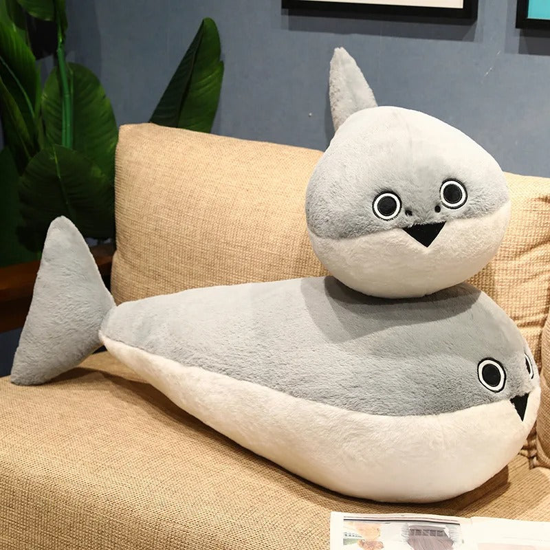 Grey Shark Plush Toy – Soft Sea Animal Stuffed Pillow