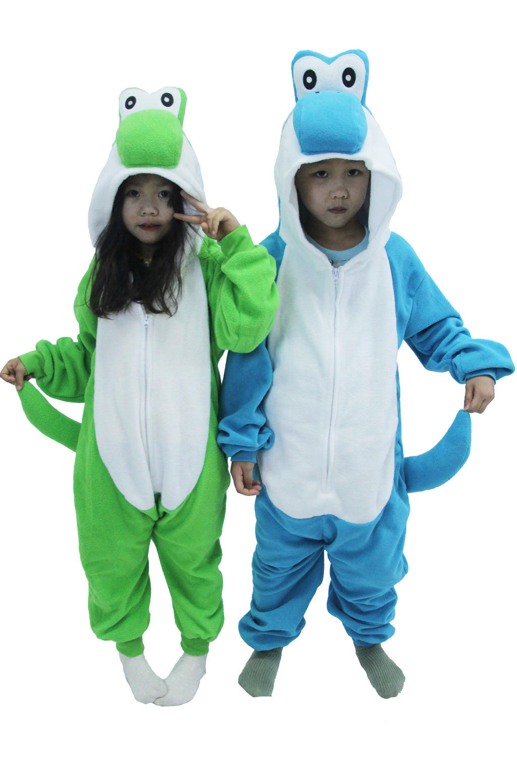 Blue Yoshi Costume Adult and Kids Kigurumi Onesie Cosplay Pajamas Unisex Halloween Costume Christmas Sleepwear Party Outfit