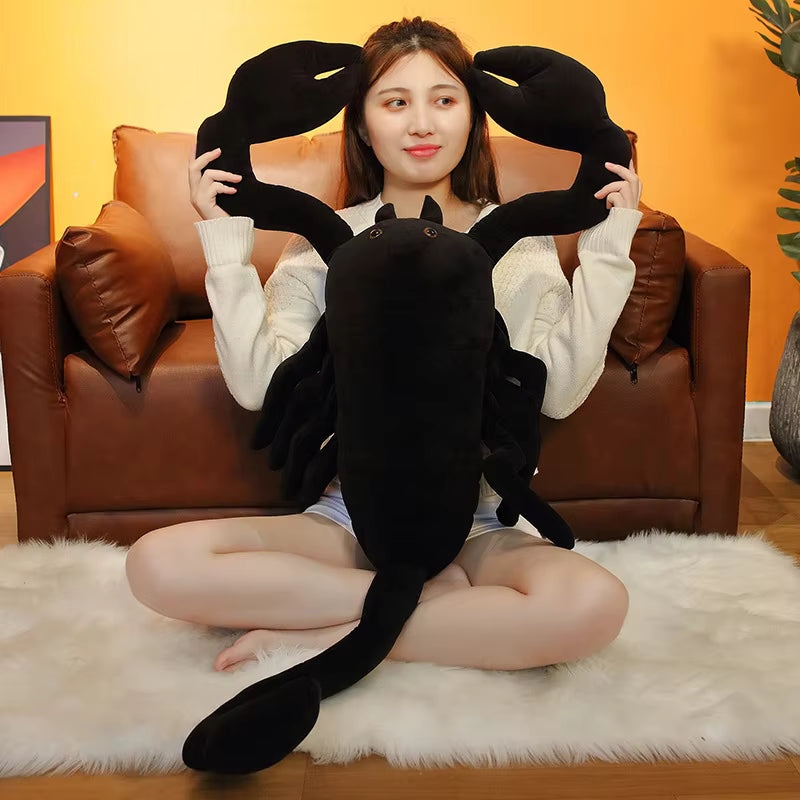 Lifelike Black Scorpion Plush Toy – Realistic Soft Stuffed Animal