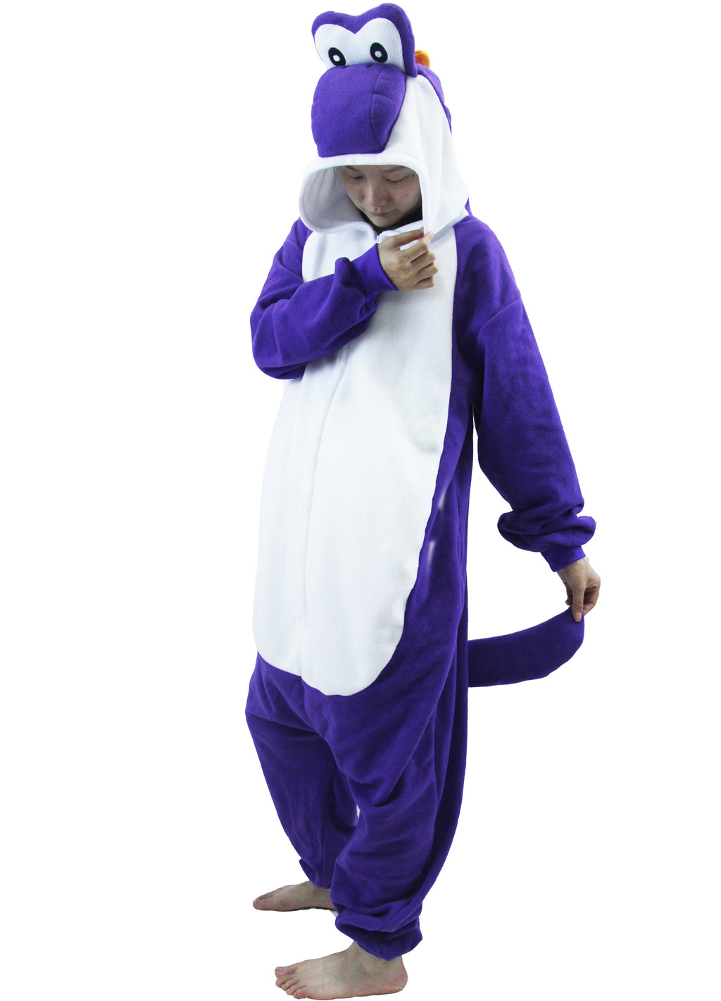Purple Yoshi Costume Adult and Kids Kigurumi Onesie Cosplay Pajamas Unisex Halloween Costume Christmas Sleepwear Party Outfit