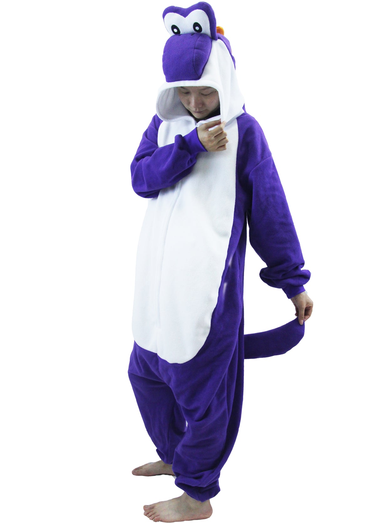Purple Yoshi Costume Adult and Kids Kigurumi Onesie Cosplay Pajamas Unisex Halloween Costume Christmas Sleepwear Party Outfit